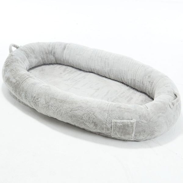 English Elm Human Dog Bed Oversized Memory Foam Floor Lounger with Plush Surface and Storage Pocket W2705P255385