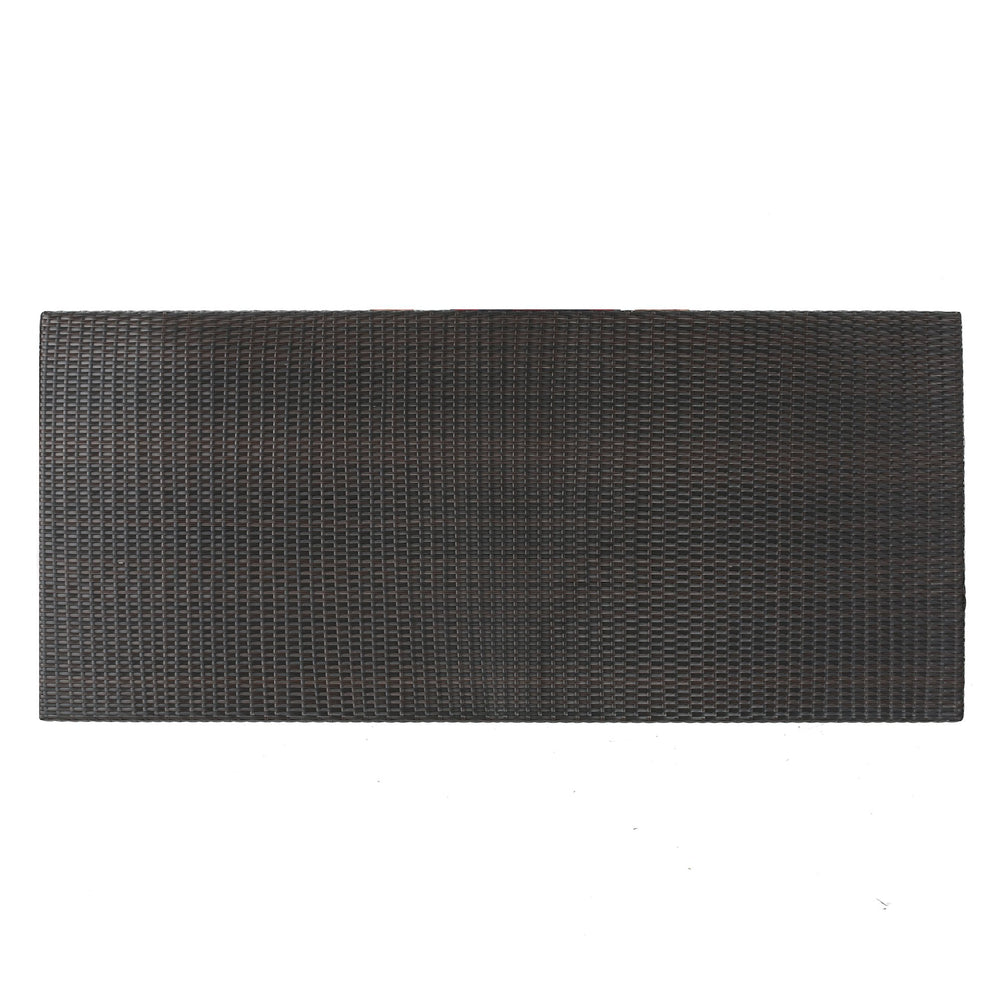 English Elm Christopher Knight Home® - DOMINICA Brown Multi 33x75 Rectangular Patio Table - Iron Frame Woven Wicker, Seats 8, Durable 61538.00MBRN