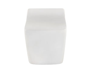 Sunpan Ledger Stool - Contemporary Sculpted Design in Sealed Concrete for Indoor and Covered Outdoor Spaces White