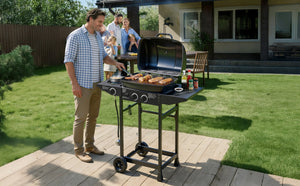English Elm 2 Burner Propane Grill with Side Stainless Steel 24000 Btu Outdoor Patio W1820P341739