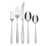 Oneida Bolla 20-Piece Stainless Steel Flatware Set, Textured Handles, Dishwasher Safe