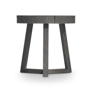 Bernhardt Bernhardt Kaya Outdoor Side Table With Sliced Teak Top & Suar Wood Base, Smoked Truffle Finish X08127