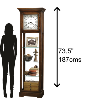 Hekman Furniture 611148 Le Rose Grandfather Clock & Display Cabinet - Timeless Design With Illuminated Dial And Chimes Hampton Cherry Le Rose Grandfather Clock 611148