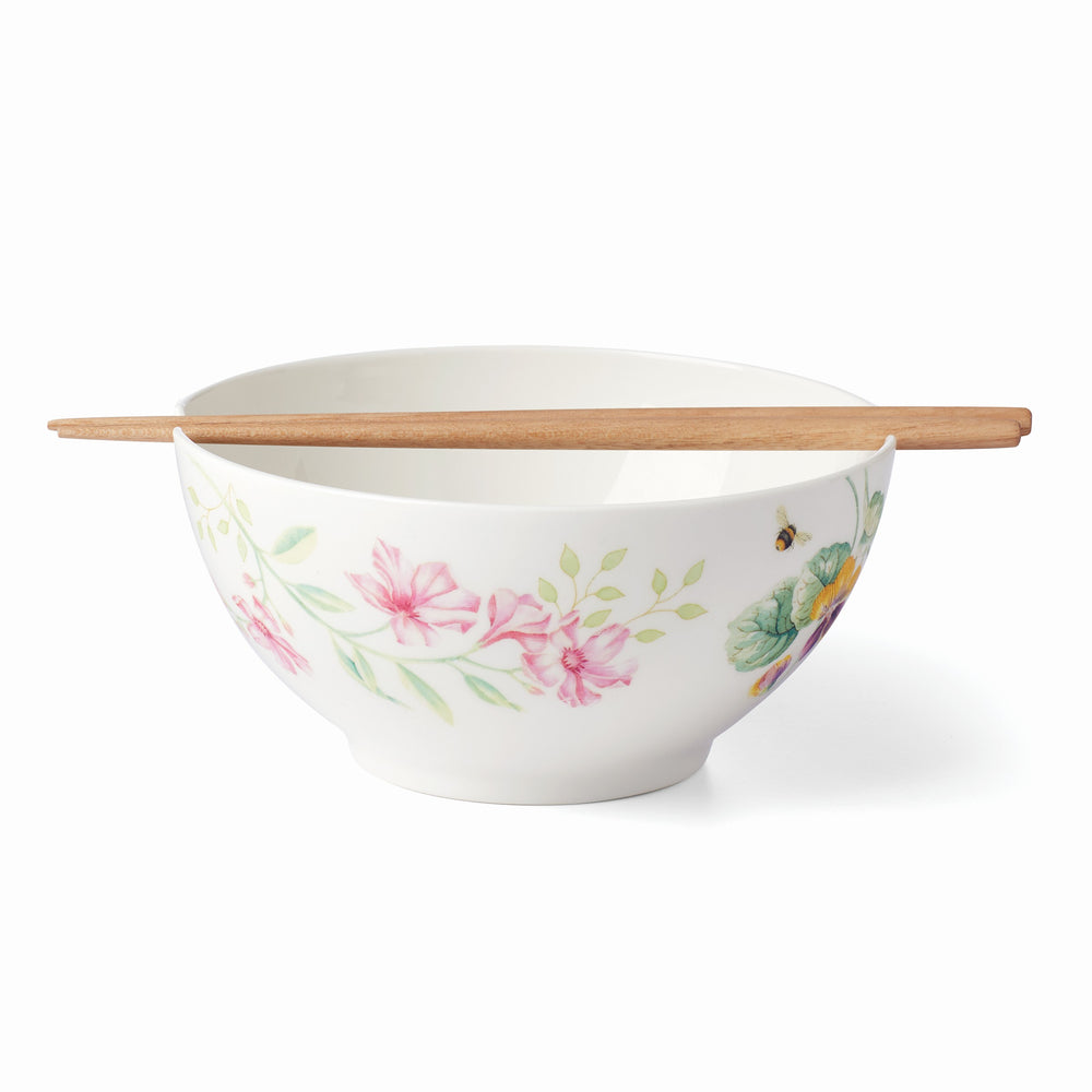 Lenox Butterfly Meadow Bowl & Chopsticks Multi, WHITE PORCELAIN 892519