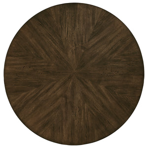 Homelegance By Top-Line Maverick Distressed Walnut Finish Round Dining Table Brown Veneer