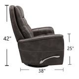 Parker House Parker Living Gemini - Truffle Swivel Glider Recliner Truffle 90% Polyester, 10% PU (W) MGEM#812GS-TRU