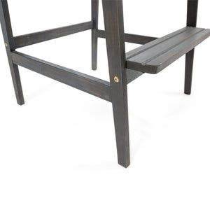 English Elm Outdoor Solid Acacia Wood Adirondack Barstools Set of 2 for Patio Deck Entertaining 61680.00DGRY
