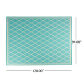 Christopher Knight Home® - Noble House - Safi 7'10" X 10' Outdoor Area Rug, Teal and Ivory