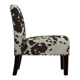 Homelegance By Top-Line Chayce Cowhide Fabric Accent Chair Brown Fabric