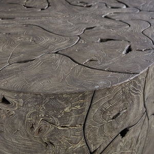 Bernhardt Bernhardt Teak Trinidad Outdoor Cocktail Table — 54" Oval Smoked Truffle Top, Mitered Edge Design X07016