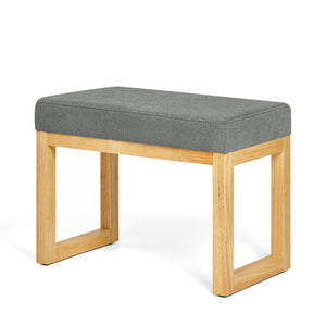 English Elm Shoe-changing Bench Solid Wood Frame Loop Yarn Cushion Compact Entryway Seat Dark Gray W487P384369
