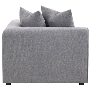 English Elm Amherst Grey Corner Chair With Accent Pillow - Modern Comfort, Versatile Design For Any Space B062P358231