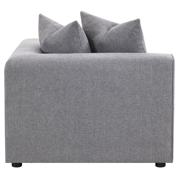English Elm Amherst Grey Corner Chair With Accent Pillow - Modern Comfort, Versatile Design For Any Space B062P358231