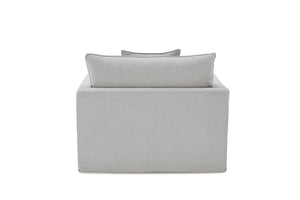 English Elm Traditional Carved Tufted Accent Chair with Rolled Arms, Nailhead Trim and Elegant Upholstery Light Gray 48 L x 26 W x 39 H B2741P380792