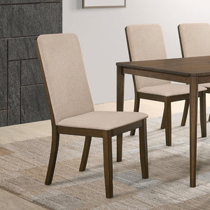 English Elm Set Of 2 Comfort-Enhanced Upholstered Dining Chairs In Soft Latte Twill With Medium Walnut Frame B016P223164-GIGA
