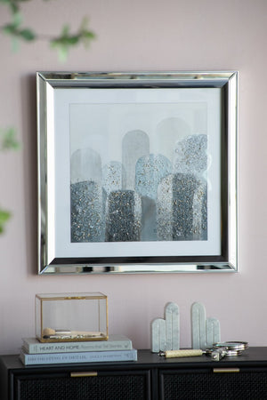 English Elm S/2 Kaiden Crystal Mirror Framed Wall Art - Striking Night & Day Design On Golden Background W2078P318309-GIGA