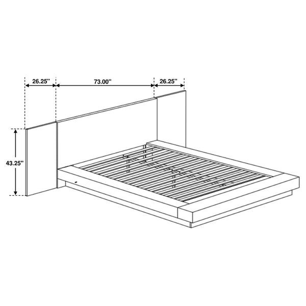 English Elm Tokyo Cappuccino 5-Piece Bedroom Set: Modern Minimalist Platform Bed With Nightstands & Dresser B062S00974-GIGA