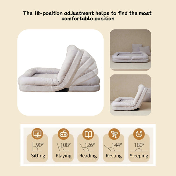 English Elm Convertible Fold-Out Double Sofa Bed with Thick Cushioning, Adjustable Backrest & Space-Saving Design White W244S00005