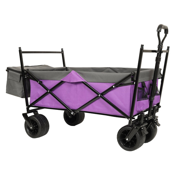 English Elm 480lbs Foldable All-terrain Wagon with Canopy Mosquito Net for Camping Outdoor W2932P253226