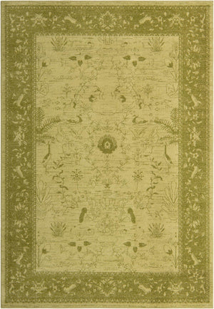 Unique Loom La Jolla Floral Machine Made Floral Rug Light Green, Green/Light Green 7' 1" x 10' 0"