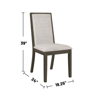 English Elm Set Of 2 Beige Upholstered Dining Chairs With Dark Grey Frame - Stylish Comfort For Any Space B016P227297-GIGA