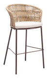 Freycinet Barstool Natural 703990 Zuo Modern