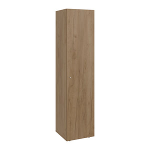 English Elm Violet Freestanding Wardrobe with Four Shelves Beige Wood Tone Bedroom Storage B092P474494