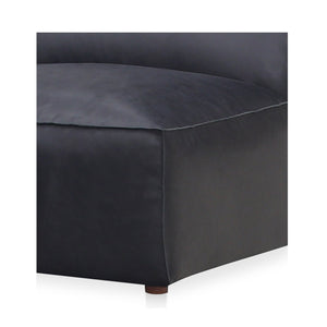 English Elm Form Low Profile Slipper Chair Top Grain Leather Seat for Modern Living Spaces B2769P504414