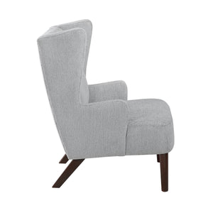 English Elm Contemporary Chenille Wingback Accent Chair with Solid Wood Legs, High-Density Foam Comfort Lounge Grey 30.5 L x 28.5 W x 17.5 H B011P304418