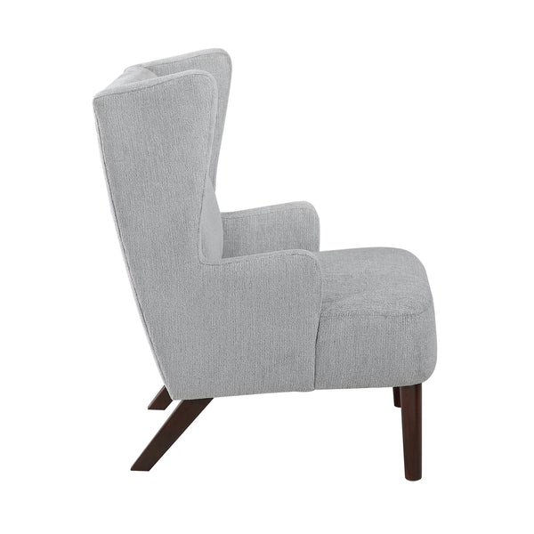 English Elm Contemporary Chenille Wingback Accent Chair with Solid Wood Legs, High-Density Foam Comfort Lounge Grey 30.5 L x 28.5 W x 17.5 H B011P304418