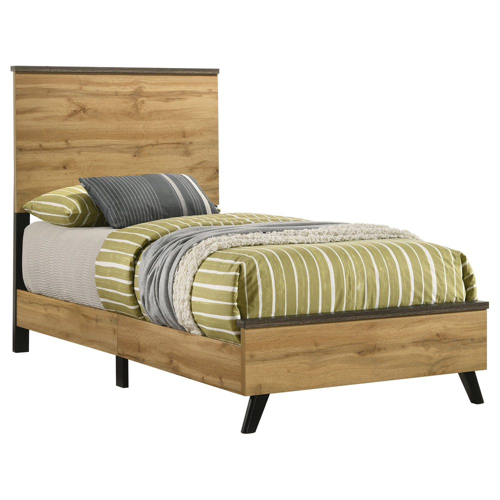 English Elm Georgina Two-tone Pine Twin Bed Farmhouse Frame with Tall Rectangular Panel Headboard B062P466869