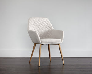 Sunpan Jayna Dining Armchair - Chic Comfort with Elegant Diamond Tufting, Perfect for Stylish Dining Spaces Champagne Gold / Antonio Linen