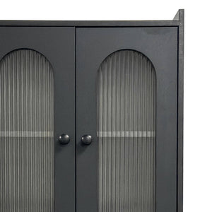 English Elm Fold-Out Convertible Writing Table Desk Cabinet with Shelf & Drawer, Space-Saving Fold-Up Workstation for Home Office W331P359717