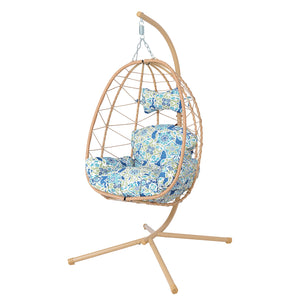 English Elm Hanging Egg Swing Chair Pe Wicker Foldable Indoor Outdoor Patio Ergonomic Cradle Seat T5880P497567