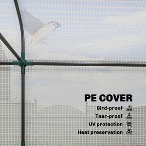 English Elm Portable Three Tier Mini Greenhouse with Uv Resistant Pe Cover and Steel Frame White T3971P468243