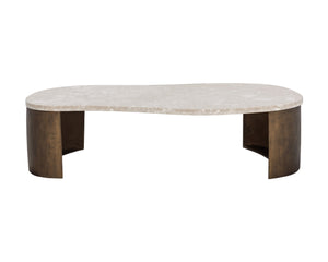 Sunpan NAFISA Coffee Table – Elegant Marble Top & Sculptural Aluminum Base for Modern Living Spaces 112397