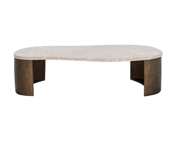 Sunpan NAFISA Coffee Table – Elegant Marble Top & Sculptural Aluminum Base for Modern Living Spaces 112397