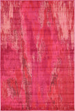 Unique Loom Jardin Lilly Machine Made Abstract Rug Pink, Brown/Burgundy/Ivory/Puce/Purple/Red/Pink/Salmon 6' 1" x 9' 0"