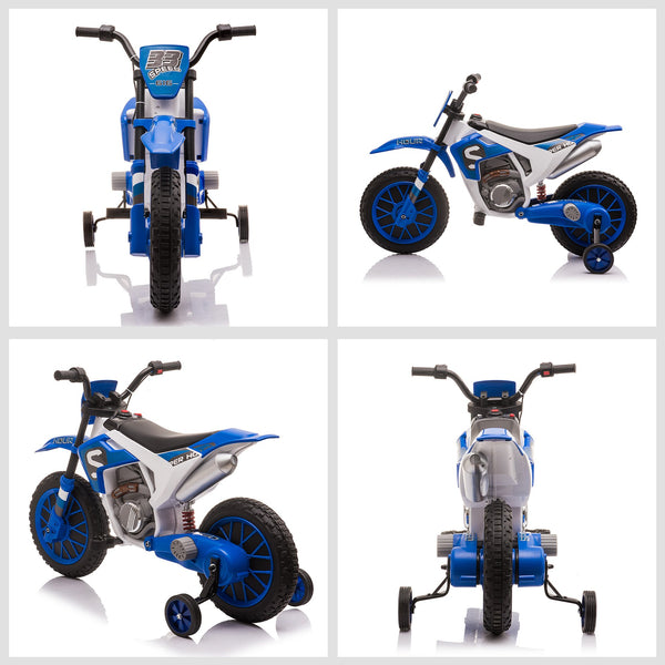 English Elm Aosom 12v Ride-on Dirt Bike for Kids with Training Wheels and Throttle Control W2225P200734