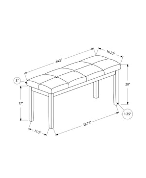 English Elm Bench, 48" Rectangular Upholstered Entryway Bench with Faux Leather Seat and Solid Wood Frame, Durable Cream 47 L x 17 W x 7 H B2710P218887