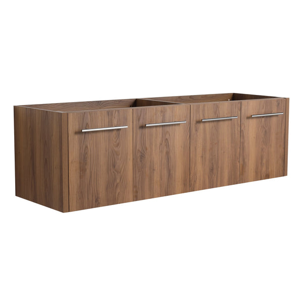 English Elm 60 Inch Wall-mounted Bathroom Vanity Cabinet with Soft-Close Doors, Eco Plywood, Scratch & Water-Resistant Finish Brown Ebony W999P208034