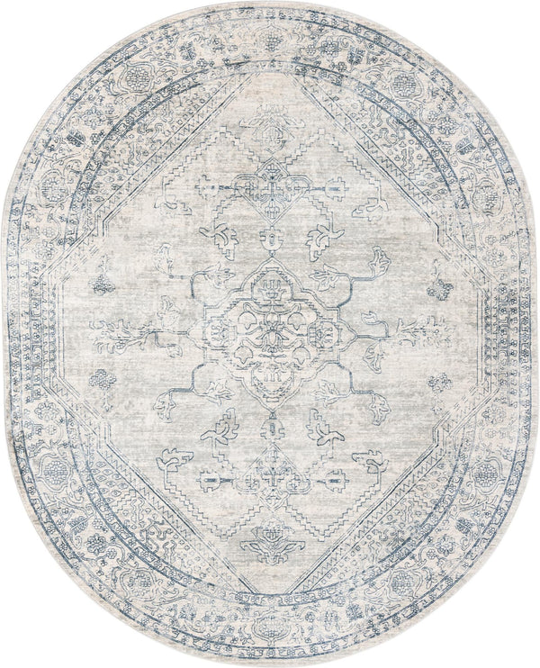 Unique Loom Newport Ochre Machine Made Border Rug Gray, Ivory 7' 10" x 10' 2"