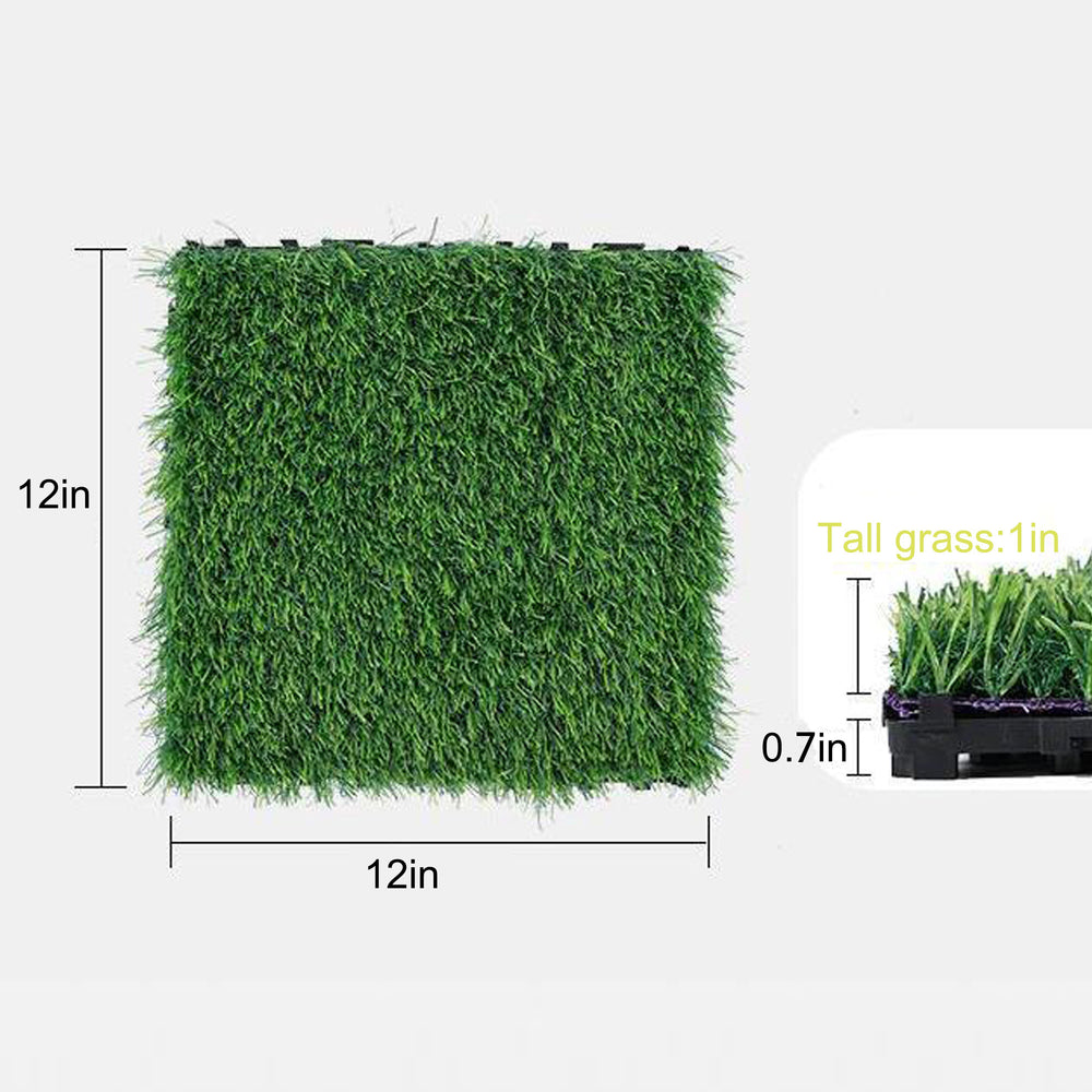 English Elm New Interlocking Polypropylene Patio Floor Tiles 44 Piece Set for Balcony Poolside Use W3022P251833