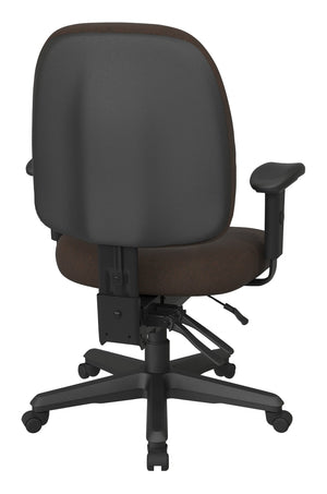 OSP Home Furnishings Ergonomics Chair Adjustable Lumbar Support Home Office Seat with Greenguard Certified Foam Cocoa 43808-K011