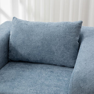 English Elm 40" Chenille Cloud Floor Chair Convertible Sleeper Sofa Lounge for Dorm Apartment Bedroom Light Blue W3118P388897