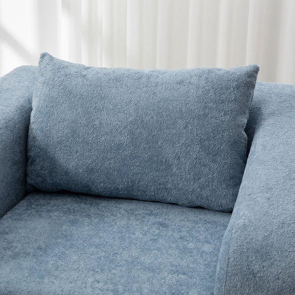 English Elm 40" Chenille Cloud Floor Chair Convertible Sleeper Sofa Lounge for Dorm Apartment Bedroom Light Blue W3118P388897