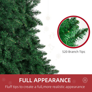 English Elm Homcom 7Ft Half Artificial Christmas Tree - Space-Saving Holiday Décor With 520 Lifelike Branches W2225P229610