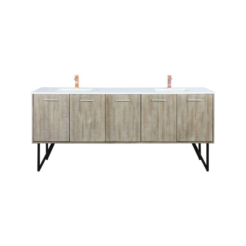 English Elm Rustic Acacia Double Bath Vanity 80" W X 20" D With Cultured Marble Top & Elegant Rose Gold Faucet Set B2731P259722-GIGA