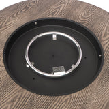 Christopher Knight Home® - Noble House - Senoia Outdoor 50,000 Btu Lightweight Concrete Circular Fire Pit (No Tank Holder), Brown Wood Pattern