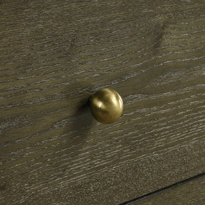 English Elm Sundance Six-Drawer Dark Cocoa Dresser Cabinet with Brass Knobs, Solid Wood Drawer Boxes, 61"W B062P378394